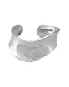 Non Branded Silver Wave Cuff Bracelet In Metallic