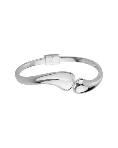 Non Branded Silver Wavy Flair Cuff Bracelet In Transparent
