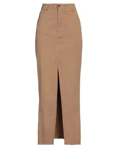 No-nà Woman Denim Skirt Camel Size 8 Cotton, Elastane In Beige