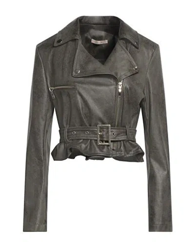 No-nà Woman Jacket Military Green Size L Polyester, Elastane