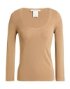 No-nà Woman T-shirt Camel Size S/m Viscose, Polyamide In Beige