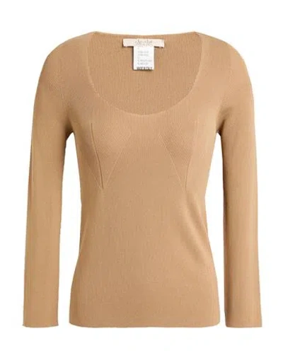No-nà Woman T-shirt Camel Size S/m Viscose, Polyamide In Beige