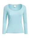 No-nà Woman T-shirt Sky Blue Size M/l Viscose, Polyamide