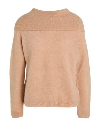 No-nà Tricot Woman Turtleneck Sand Size L Acrylic, Polyamide, Mohair Wool, Elastane In Neutral