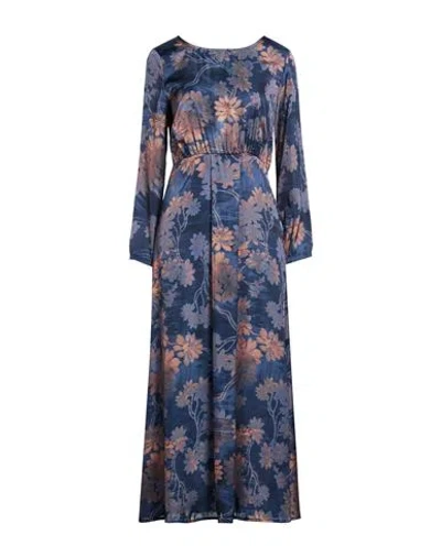 No-nà Woman Maxi Dress Navy Size L Polyester In Blue