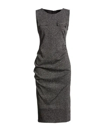 No-nà Woman Midi Dress Black Size M Polyester, Elastane In Gray