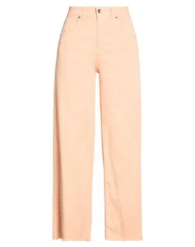 No-nà Woman Pants Apricot Size 8 Cotton, Elastane In Orange