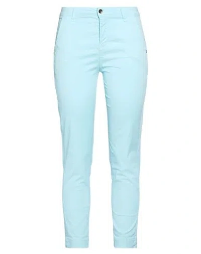 No-nà Woman Pants Sky Blue Size 6 Cotton, Elastane