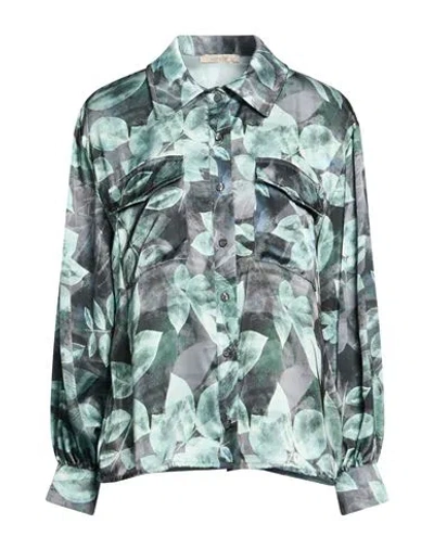 No-nà Woman Shirt Dark Green Size L Polyester In Multi