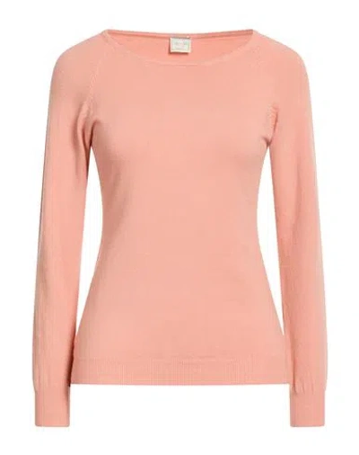 No-nà Woman Sweater Salmon Pink Size L Viscose, Polyester, Polyamide