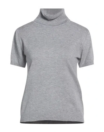 No-nà Woman Turtleneck Grey Size L Viscose, Polyester, Polyamide In Gray