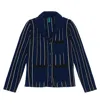 Noname Women's Prep Pinstripe Blazer In Navy Stripe