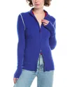 Noname Zip Cashmere Cardigan In Blue