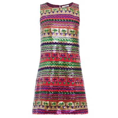 N'onat Women's Aztec Sequin Party Mini Dress In Multi