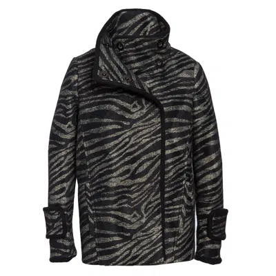 N'onat Women's Black Cate Zebra Coat