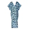 N'onat Women's Blue / White Summer Casual Dress Aqua Print In Blue