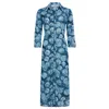 N'onat Women's Blue / White Sun Casual Shirt Dress With Evil Eye Charm In Blue In Blue/white
