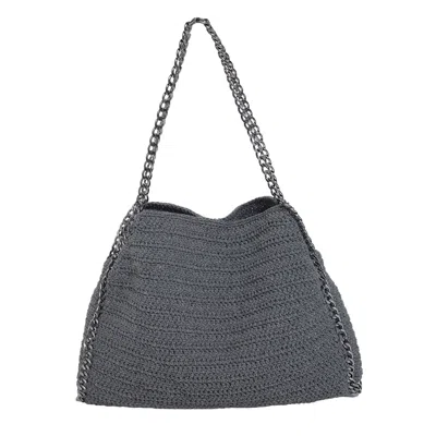 N'onat Women's Chain Crochet Bag In Anthracite Grey In Gray