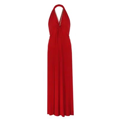 N'onat Women's Galaxy Party Long Dress In Red