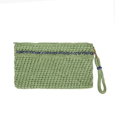 N'onat Women's Green Corfu Crochet Clutch In Mint