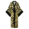 N'onat Women's Green / Neutrals / Black Safari Print Black & Green Kaftan In Multi