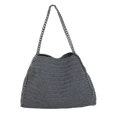N'onat Women's Grey City Chain Hand Crochet Tote Bag In Gray