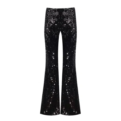 N'onat Women's Midnight Sequin Flared Trousers In Black