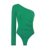 N'onat Women's Stella One Shoulder Body In Green In Green