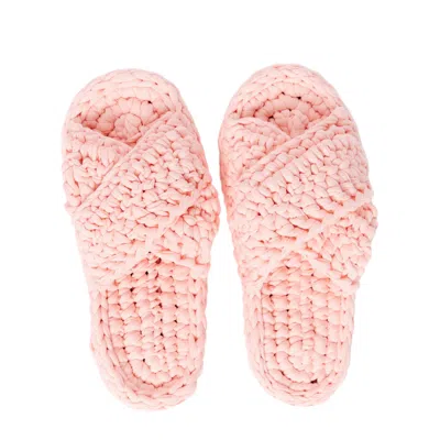N'onat Women's Pink / Purple Handmade Crochet Slippers In Pink