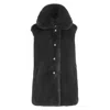 N'onat Women's Rex Faux Fur Vest With Gold Buttons In Black In Black