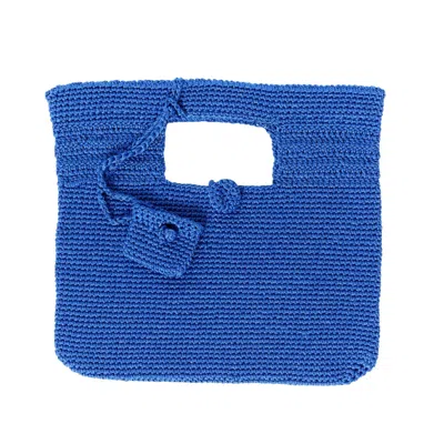 N'onat Women's Santorini Crochet Bag In Sax Blue