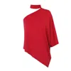 N'onat Women's Camilla One Shoulder Top In Red In Red