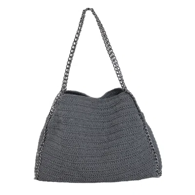 N'onat Women's Stella Chain Crochet Bag In Anthracite Grey In Gray