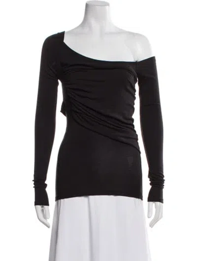 Pre-owned Nonchalant Asymmetrical Long Sleeve Top W/ Tags In Black