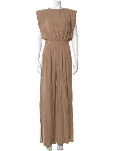 Pre-owned Nonchalant Bateau Neckline Jumpsuit In Neutral