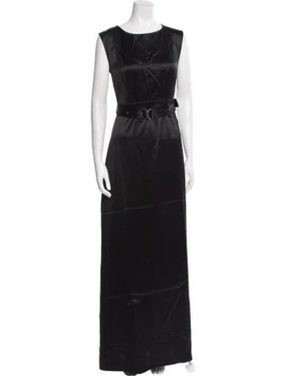 Pre-owned Nonchalant Bateau Neckline Long Dress W/ Tags In Black