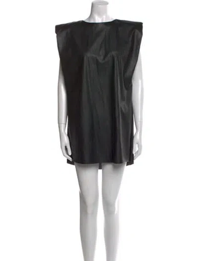 Pre-owned Nonchalant Bateau Neckline Mini Dress In Black
