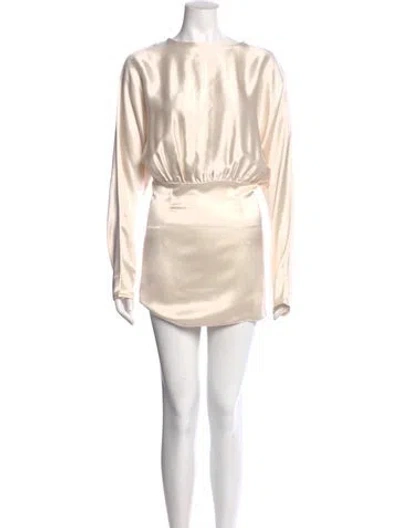 Pre-owned Nonchalant Bateau Neckline Mini Dress In Neutral