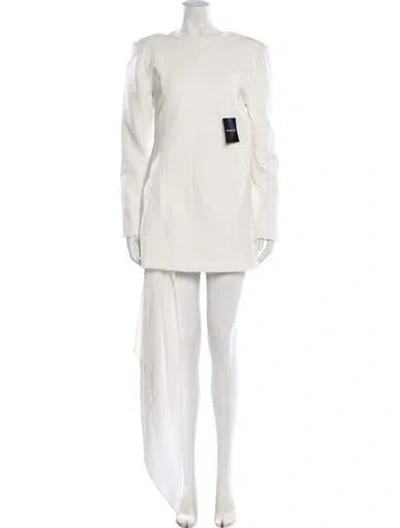 Pre-owned Nonchalant Bateau Neckline Mini Dress W/ Tags In Neutral