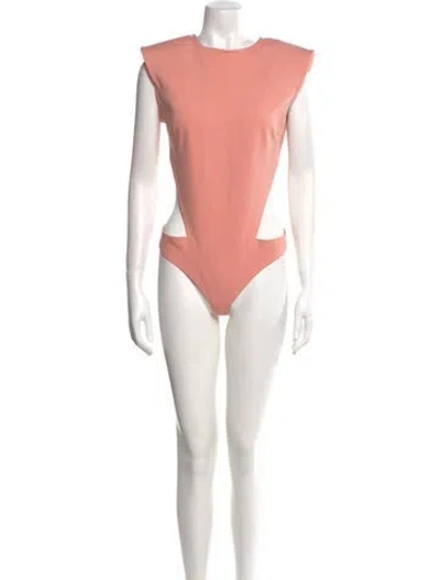 Pre-owned Nonchalant Bateau Neckline Sleeveless Bodysuit In Pink