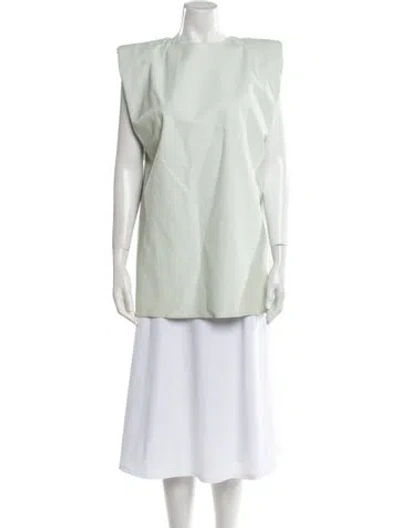 Pre-owned Nonchalant Bateau Neckline Sleeveless Tunic In Green