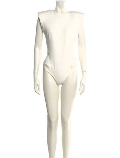 Pre-owned Nonchalant Bodysuit Cowl Neck Bodysuit W/ Tags In White