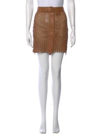 Pre-owned Nonchalant Braided Accents Mini Skirt In Brown