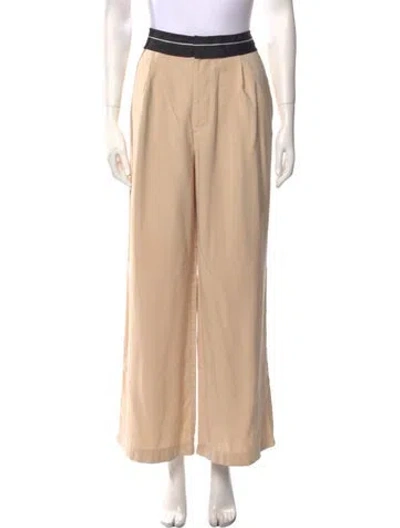 Pre-owned Nonchalant Colorblock Pattern Wide Leg Pants In Neutral