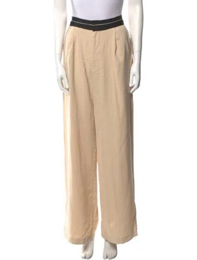 Pre-owned Nonchalant Colorblock Pattern Wide Leg Pants In Neutral