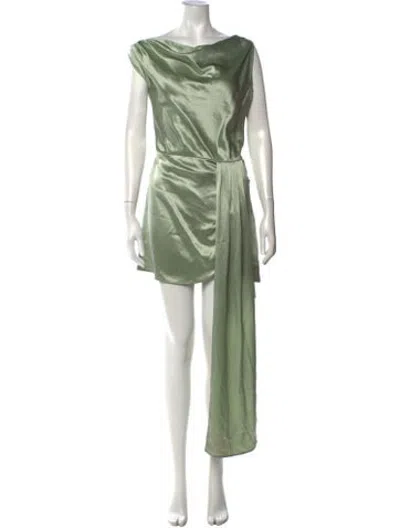 Pre-owned Nonchalant Cowl Neck Mini Dress In Green