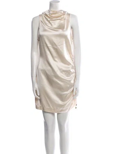 Pre-owned Nonchalant Cowl Neck Mini Dress W/ Tags In Neutral