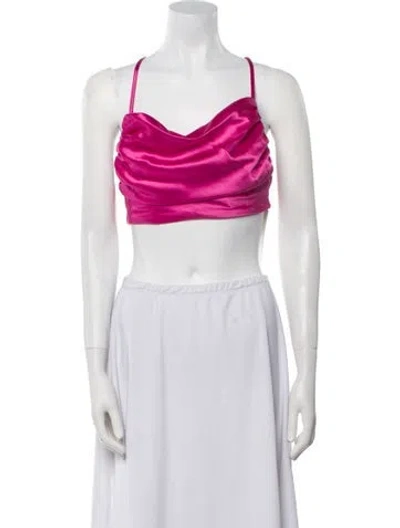 Pre-owned Nonchalant Cowl Neck Sleeveless Crop Top W/ Tags In Pink