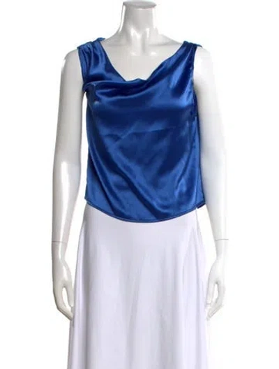 Pre-owned Nonchalant Cowl Neck Sleeveless Top In Blue