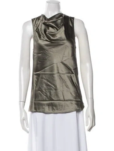 Pre-owned Nonchalant Cowl Neck Sleeveless Top In Green